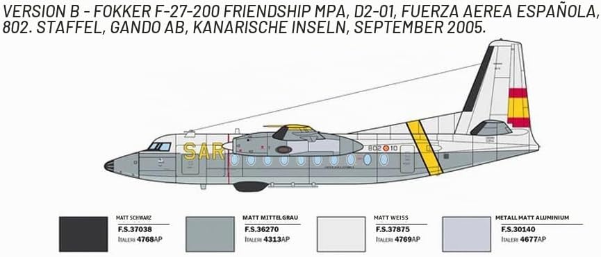 Italeri 1455 1:72 Fokker F-27 Maritime Patrol - Modellbau, Bausatz, Standmodellbau, Basteln, Hobby,