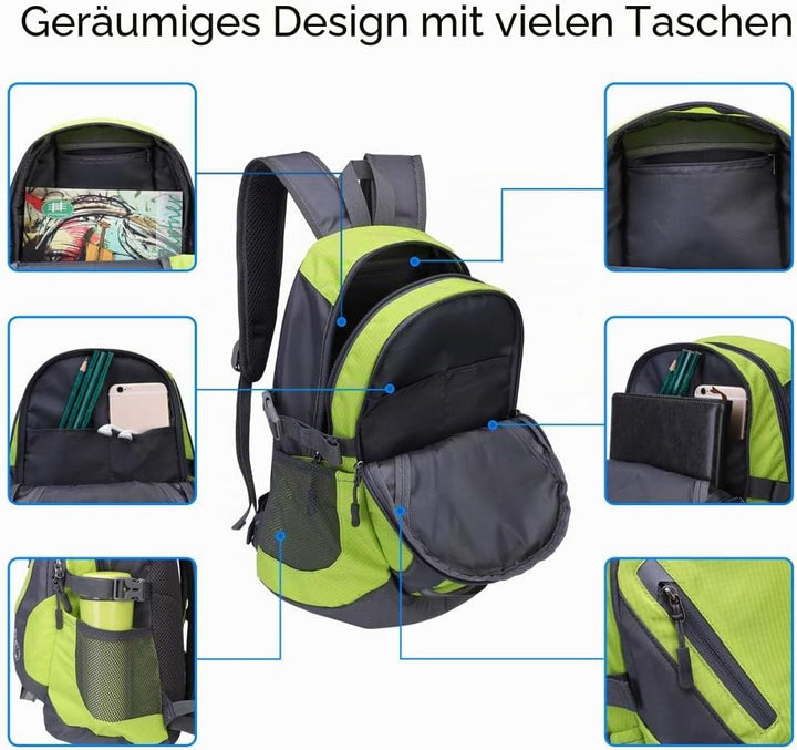 Bseash Kleine Grösse 20L leichte wasserdichte Rucksack, Outdoor Sport Travel Daypack für Radfahren W