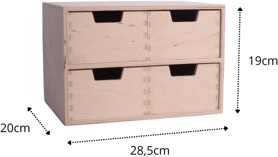 Schubladen-Box aus Holz – Elegante Minikommode für vielseitige Aufbewahrung | Premium Qualität, natü