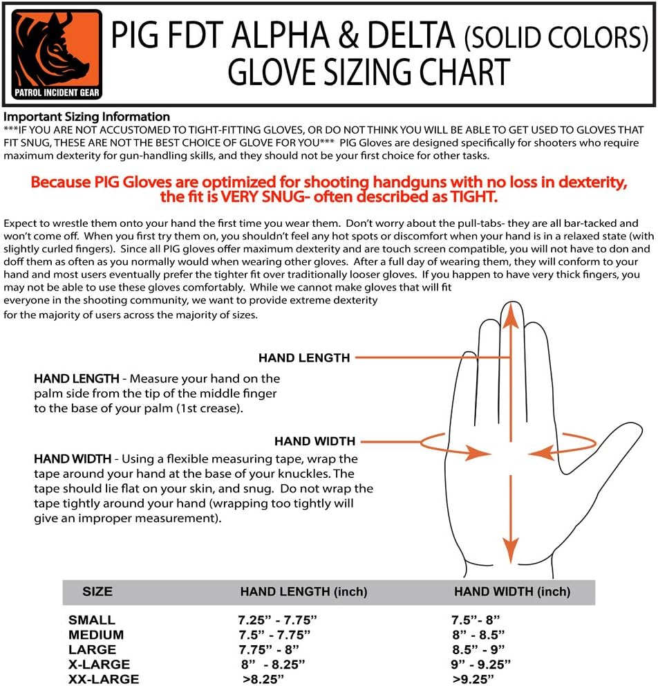 PIG Full Dexterity Tactical (FDT) – Delta Utility Handschuhe, Schwarz, Grösse L