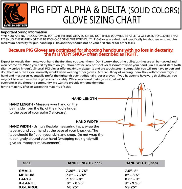 PIG Full Dexterity Tactical (FDT) – Delta Utility Handschuhe, Schwarz, Grösse L