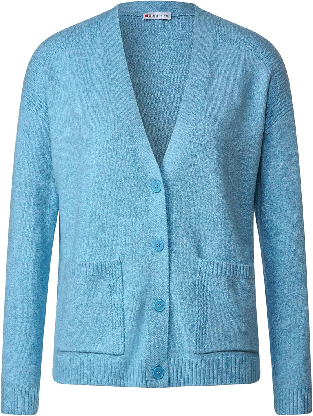 Street One Damen Cardigan mit Taschen 44 Light Aquamarine Blue Mel., 44 Light Aquamarine Blue Mel.