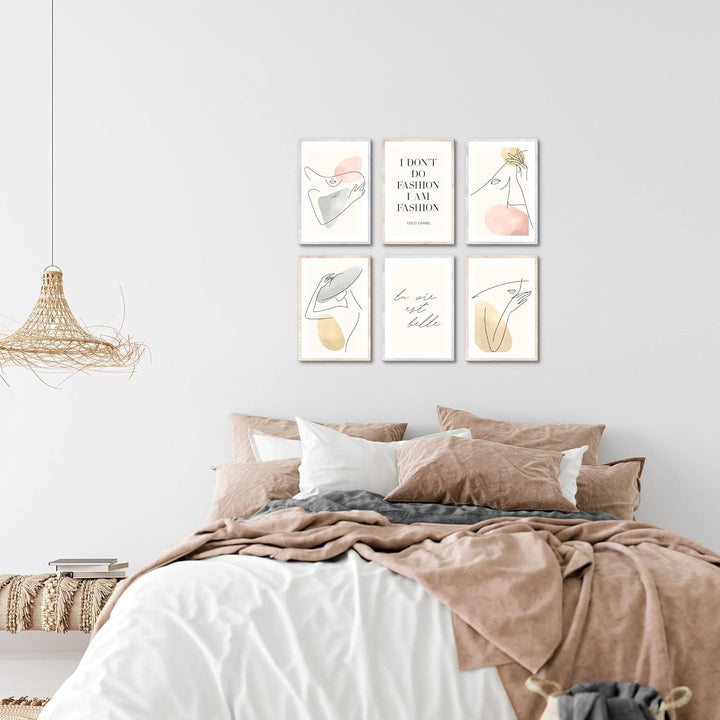 Novart Wandbilder Set - KOMPLETT AUFHÄNGFERTIG - Made in Germany - Moderne Bilder Fashion Wohnzimmer