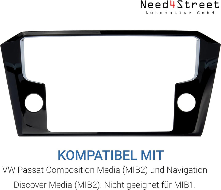 Need4Street Radioblende zur Nachrüstung des grossen 8 Zoll Displays, schwarz, Einbaurahmen kompatibe
