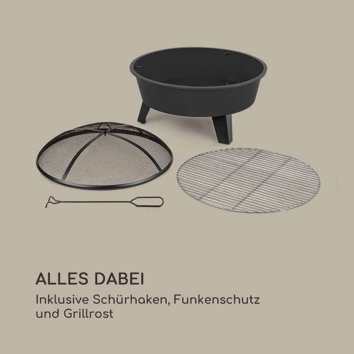 Blumfeldt 2-in-1 Feuerschale - Feuerschale für den Garten mit Edelstahl-Grillrost, Feuerschalen Fire