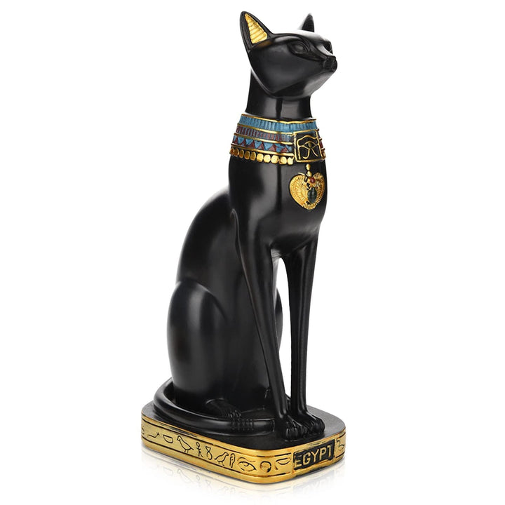 HERCHR Ägyptische Katzenstatue, Bastet-Katze Bastet Katze, Schwarze Katzenfiguren Sammler-Skulptur F