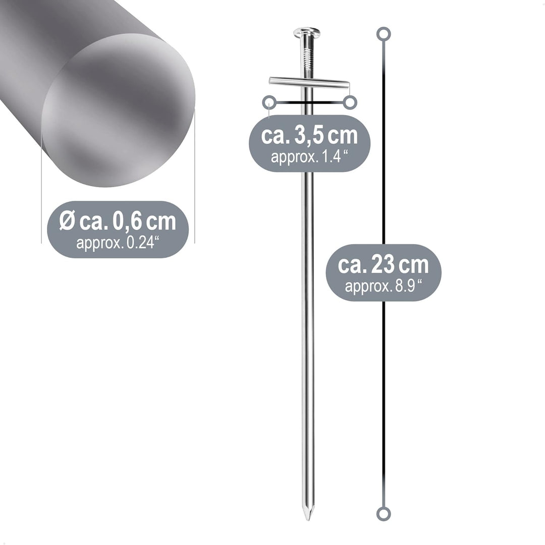 com-four® 25x Zelt-Heringe aus Stahl - Lange und robuste Erdnägel für Camping und Outdoor - ideal fü