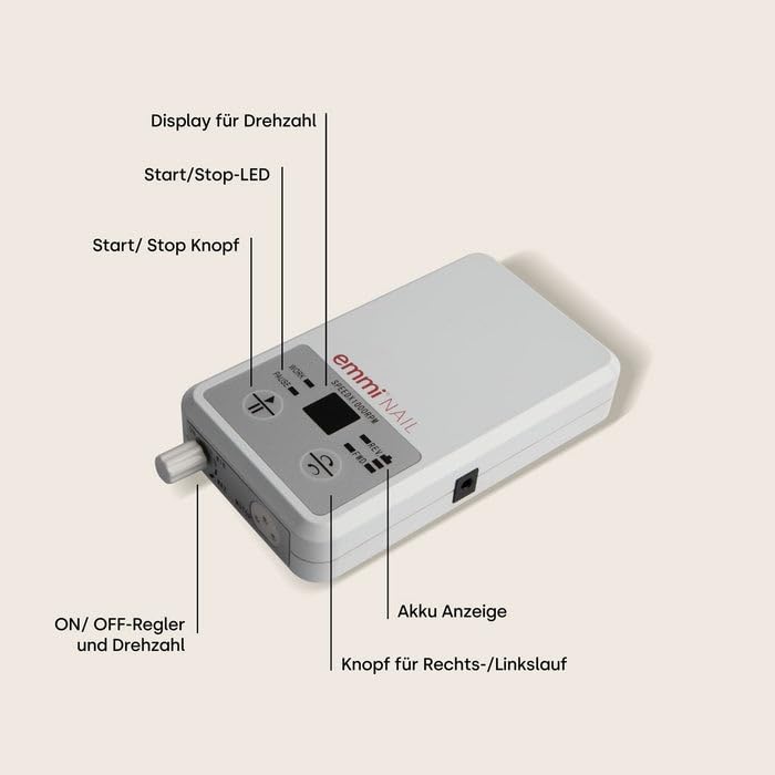 Emmi Nail Fräser I Elektrischer Fräser für Gelnägel I Elektrische Nagelfeile I Entfernt Gel & Lack (