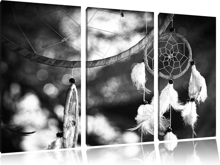 Pixxprint Traumfänger / 3-Teilig/Gesamtmass 120cm Leinwandbild bespannt auf Holzrahmen/Wandbild Kuns