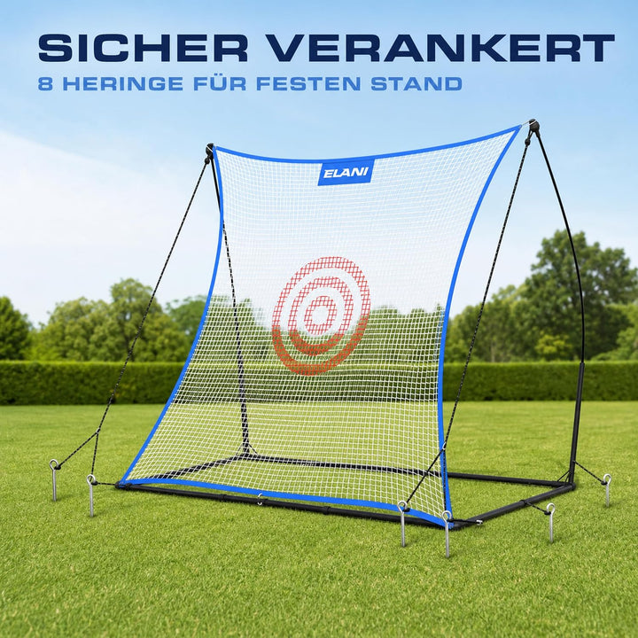 ELANI - Rebounder für Fussball - Spass für die ganze Familie - extra Grosses Netz mit Zielscheibe -