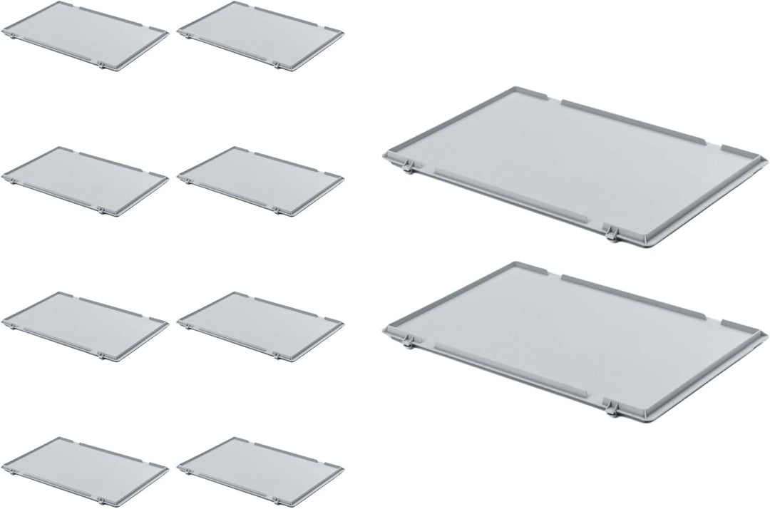 PROREGAL SuperSparSet 10x Scharnierdeckel für Eurobehälter | HxBxT 2,7x20x30cm HxBxT 2,7x20x30cm (10