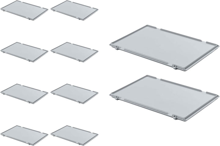 PROREGAL SuperSparSet 10x Scharnierdeckel für Eurobehälter | HxBxT 2,7x20x30cm HxBxT 2,7x20x30cm (10