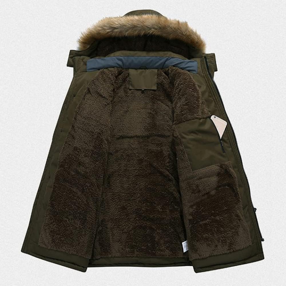 Zhiyao Winterparka Herren Parka Jacke Gefüttert Winterjacke Warme Jacke Outdoor Kapuzenjacke Winddic