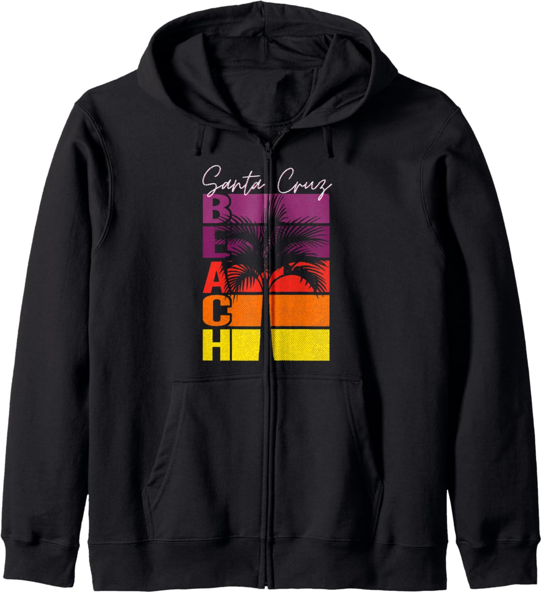 Kalifornien Urlaub Strand Vintage Retro-Sonnenuntergang Palm Kapuzenjacke