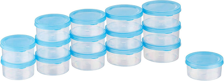 MiraHome Kigima Mini-Tiefkühldose Rund 8x8x3,5cm 0,1L (15 STK) Blau Durchsichtig 0,1l (15 pièces), 0