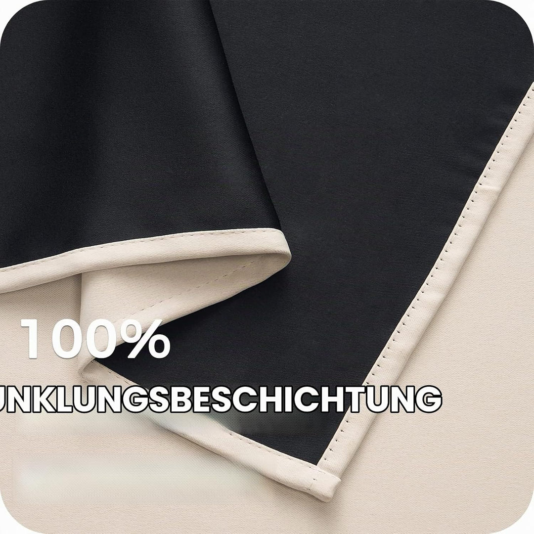 MRTREES Vorhang Beige Blickdicht Gardinen mit Ösen 2er Set Dicker Stoff 100% Lichtdichte Vorhänge Th