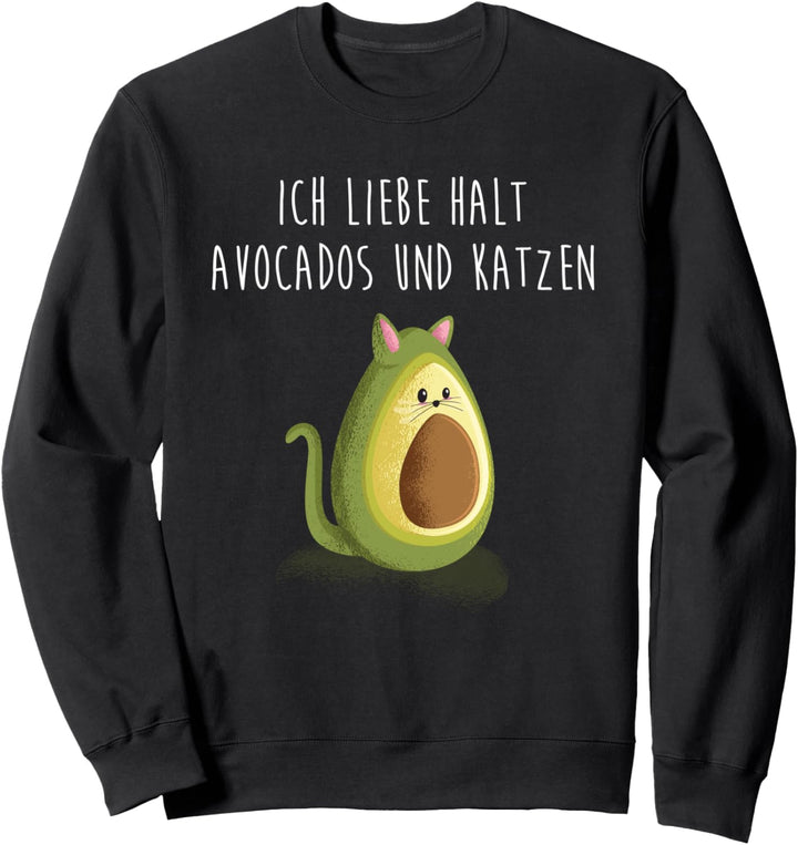 Ich Liebe Avocados Und Katzen Frucht Tier Kater Lustig Sweatshirt