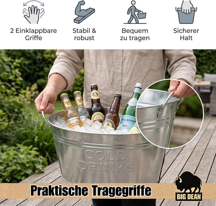 2er SET Getränkewanne 24 Liter Zinkwanne Set Sektkühler Flaschenkühler | Wasserdicht, Zinkwanne, Get