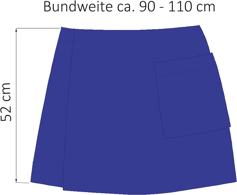 Lashuma Männer Saunakilt Blau, Baumwoll Saunarock mit Tasche und Knöpfen, anpassbarer Sauna Sarong L