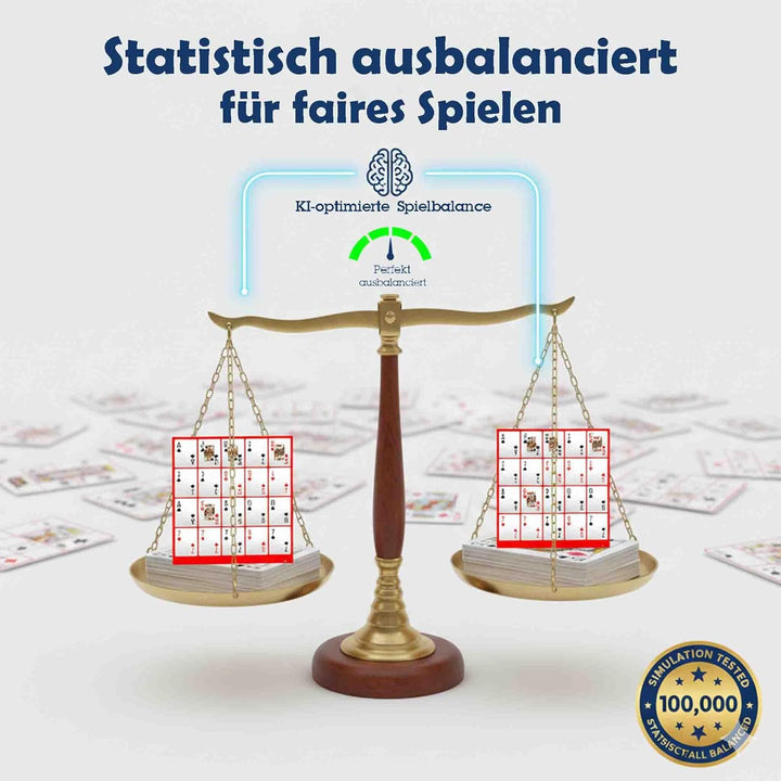 Profi Pokeno & Poker-Bingo Set für 12 Personen - 24 Layouts auf 12 Boards - Inkl. 250+ Chips & 100%