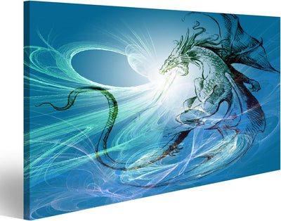 Bild auf Leinwand Farbe Von Einem Drachen Wandbild Poster Kunstdruck Bilder Format: 100x57cm, Format