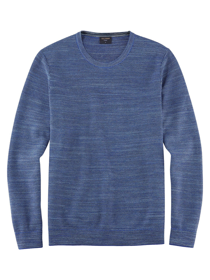 OLYMP Herren Pullover Rundhals Casual Strick,Uni,Regular fit M Nürnbergerblau 17, M Nürnbergerblau 1