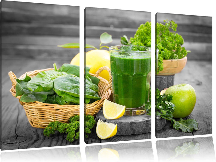 Pixxprint Gesunder Smoothie als Leinwandbild/Grösse: 3 Teilig (120x80) cm/Wandbild/Kunstdruck/fertig