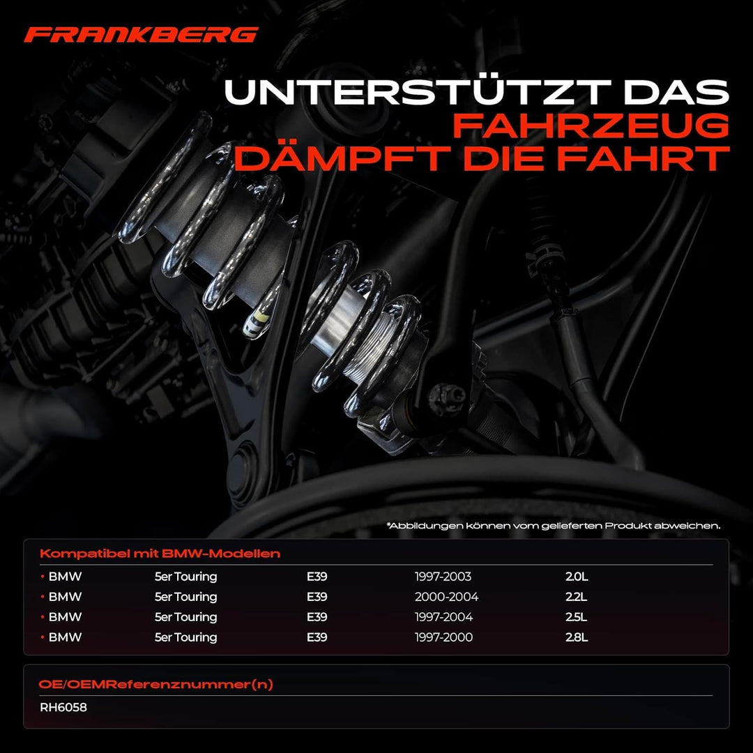 Frankberg 2x Federn Fahrwerksfeder Hinterachse Kompatibel mit 5er Touring E39 520 523 525 528 Kombi