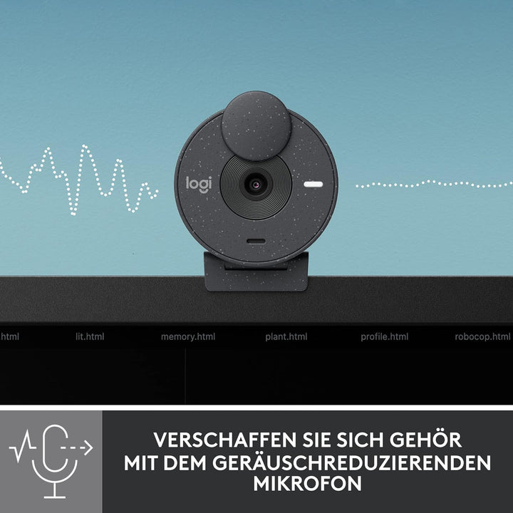 Logitech Brio 300 Full HD-Webcam mit Sichtschutz, Mikrofon mit Rauschunterdrückung, USB-C, Zertifizi