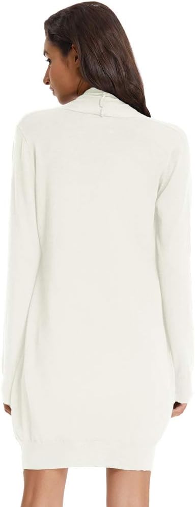 GRACE KARIN Damen Langarm Offene Strickjacke Lang Strickmantel Casual High Stretchy Cardigan mit Tas