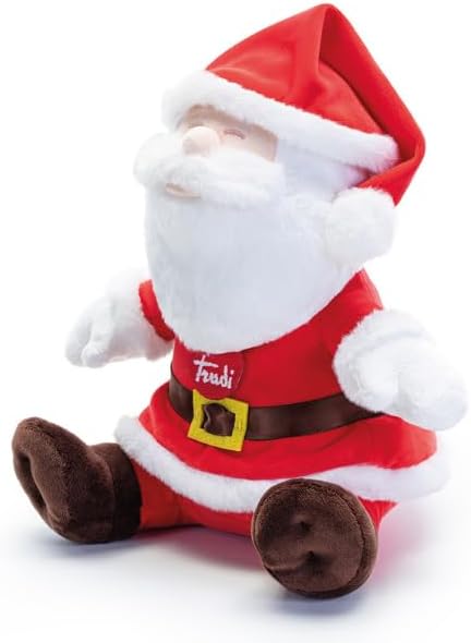 Trudi Weinachtsmann sitzt Santa Claus Puppe Plüsch. Stuffed Doll Sankt Nikolaus Geschenk | 28x32x25c