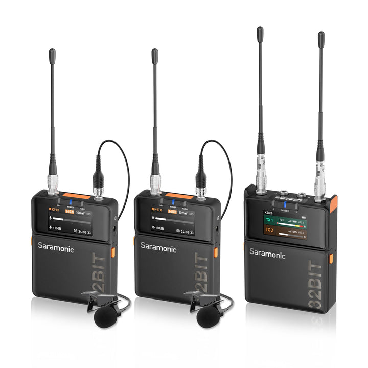 Saramonic K9 Lavalier-Mikrofon Kabellos, Professionelles Zweikanal UHF Mikrofon Drahtloses Audio Sys