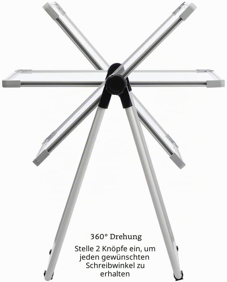 DOEWORKS Kinder Whiteboard Staffelei Doppelseitiges Staffelei Kinder Whiteboard & Kreidetafel mit Au
