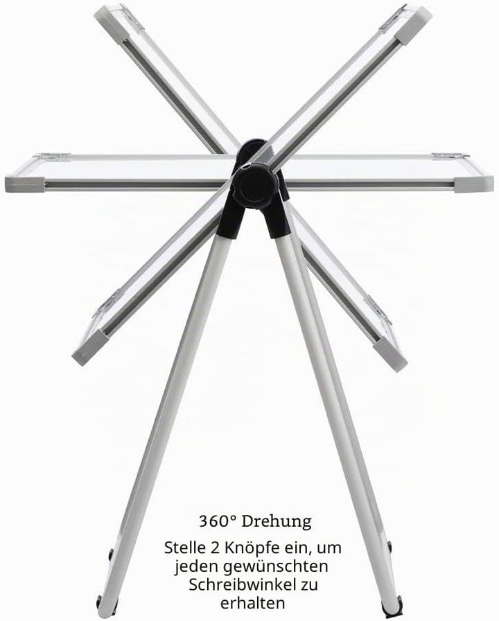 DOEWORKS Kinder Whiteboard Staffelei Doppelseitiges Staffelei Kinder Whiteboard & Kreidetafel mit Au