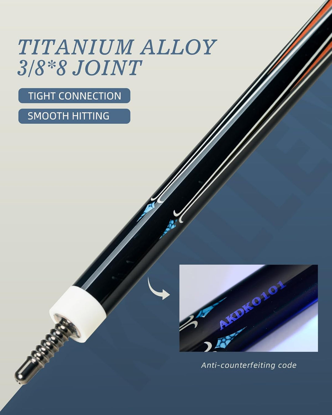 KONLELN Carbon Billard Queue 58 Zoll – Low Deflection Carbon Schaft, 12,5 mm Mehrschicht-Spitze, Pro