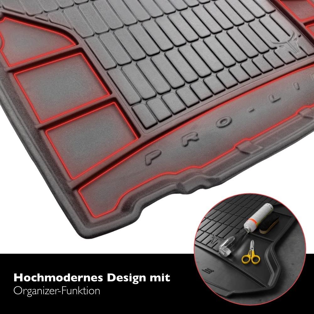 FROGUM ProLine 3D Gummimatte Exklusive Auto Kofferraummatte Kofferraumwanne für Volkswagen Golf VIII