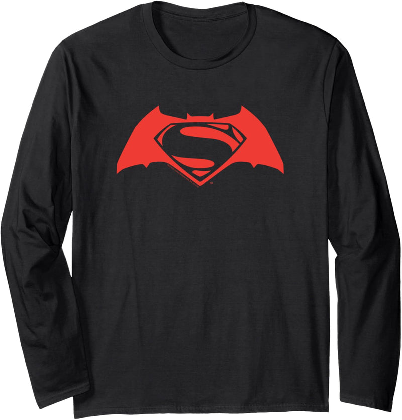 Batman v Superman Simple Red Logo Langarmshirt