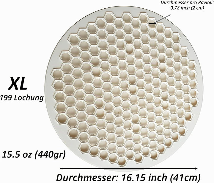 XL Pratic Ravioli-Form - Manti Form Manti Kalibi - Ravioli-Ausstecher - Teigschneidegerät 199 Löcher