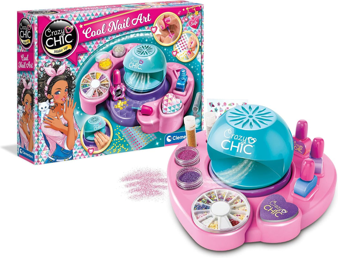 Clementoni Crazy Chic Cool Nail Art - DIY Nageldesign-Set für Kinder ab 6 Jahren - Kreativ-Spielzeug
