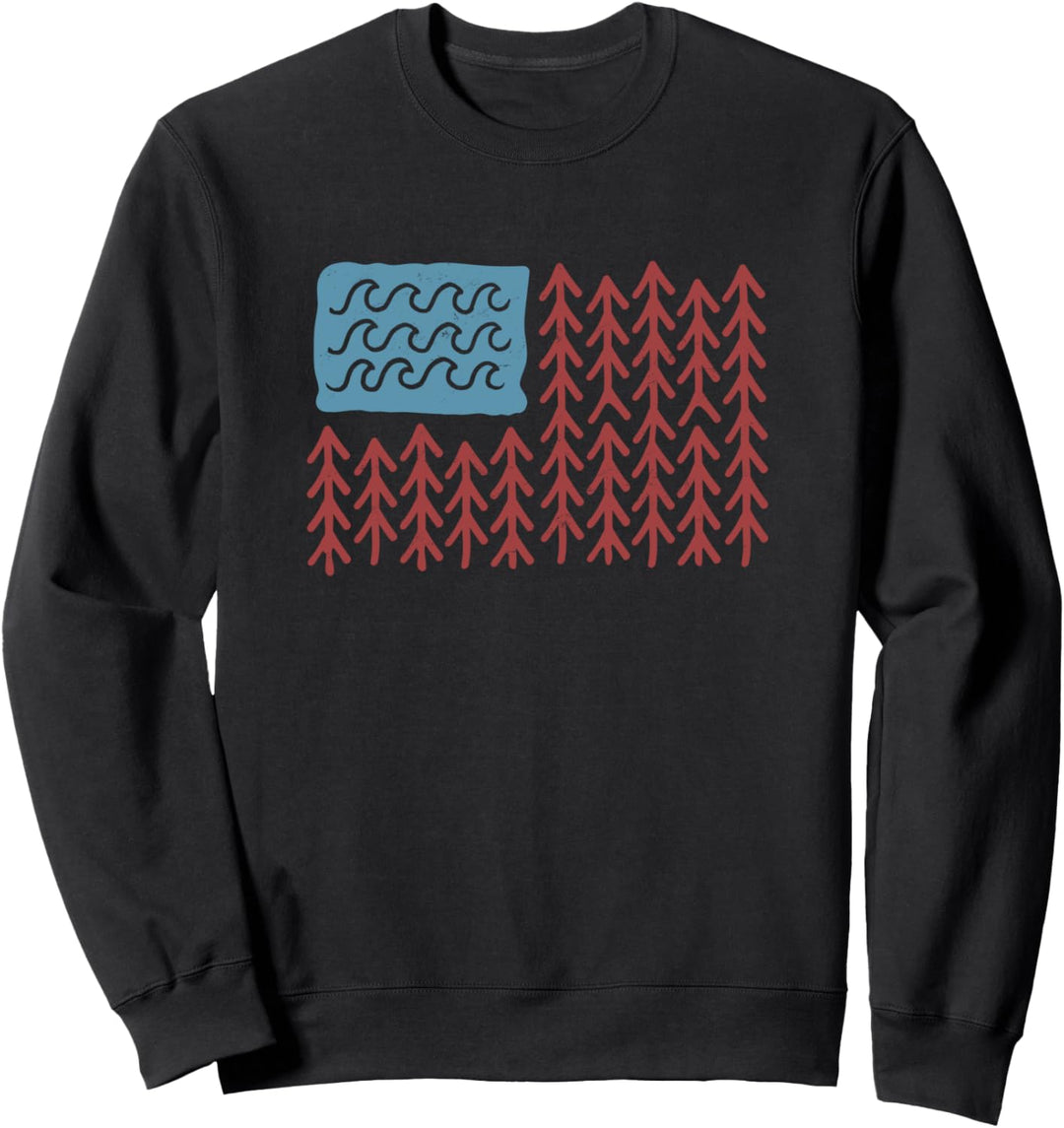 USA-Flagge - Amerikanische Natur inspirierte Flagge Sweatshirt