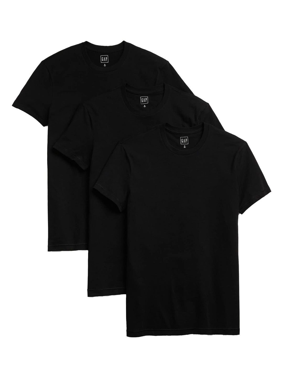 GAP Herren V-3 Pk Crew 3er-Pack T-Shirt mit Rundhalsausschnitt M True Black, M True Black