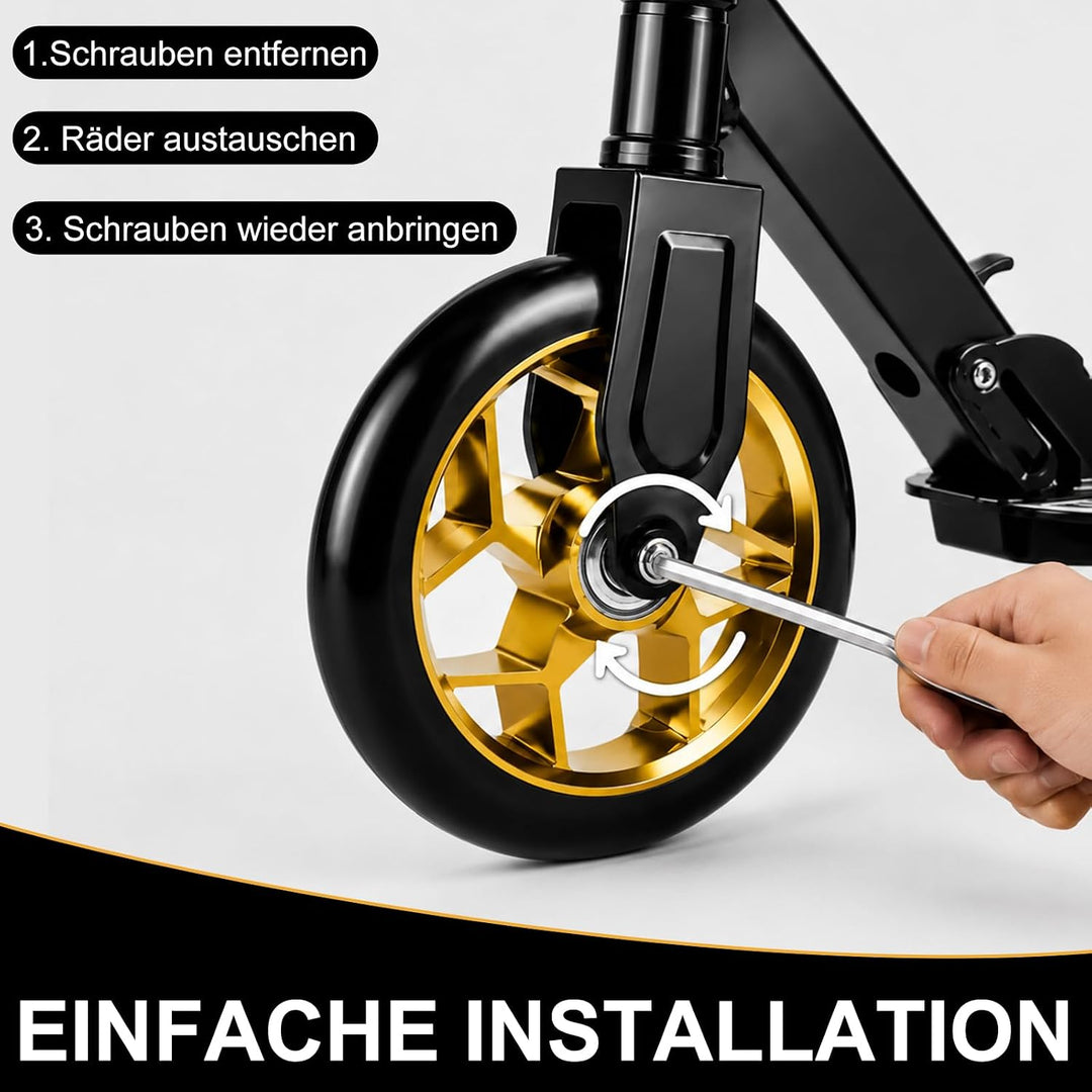 2 Stück Stunt Scooter Reifen 110mm - Ersatzräder für Stuntscooter &amp; Kickroller, Thickened PVC Roller