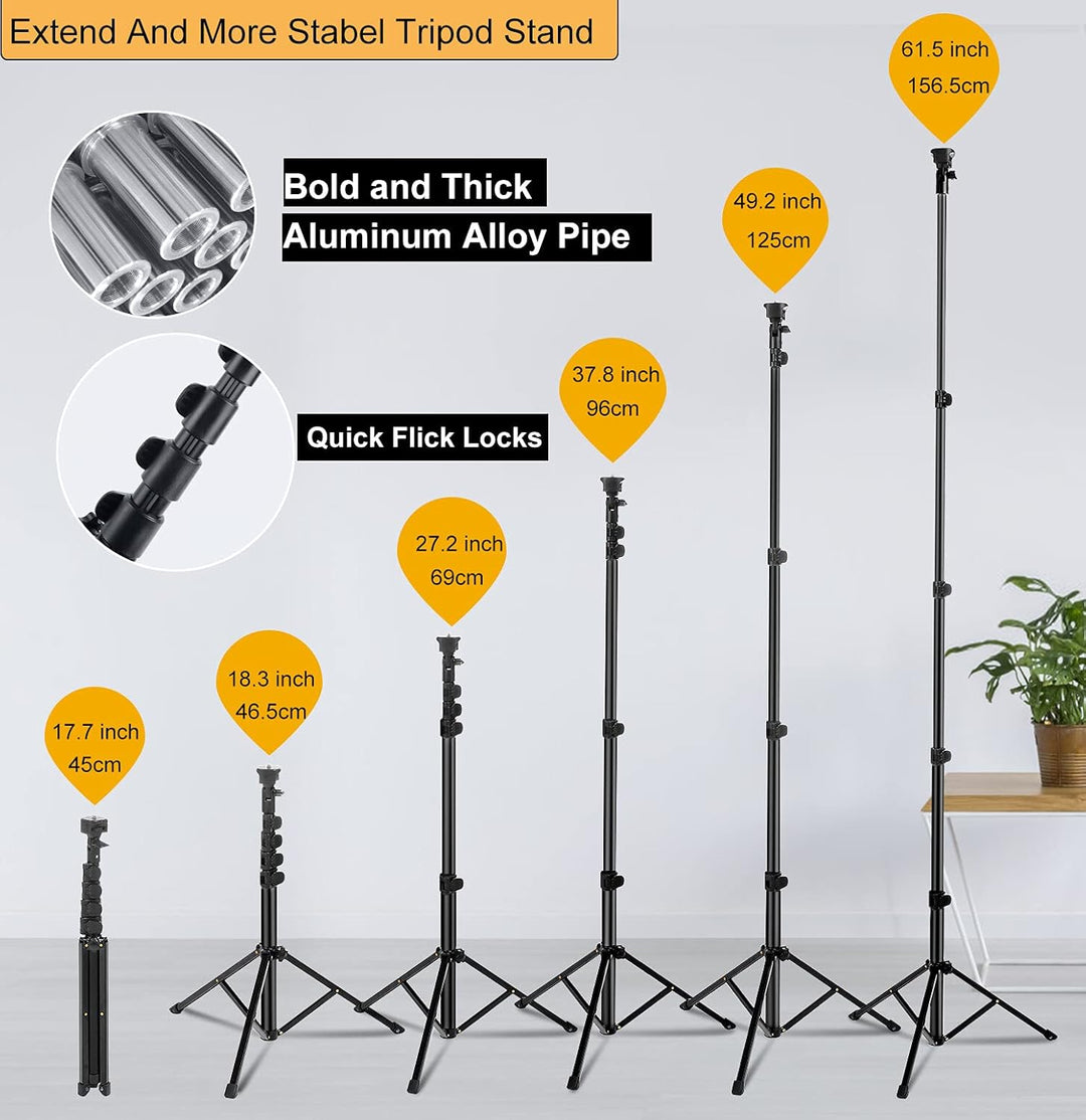 UPhitnis Ringlicht mit Stativ, 10 Zoll Ringlicht mit 63 Zoll Stativ Selfie Ringleuchte mit 3 Farbe u