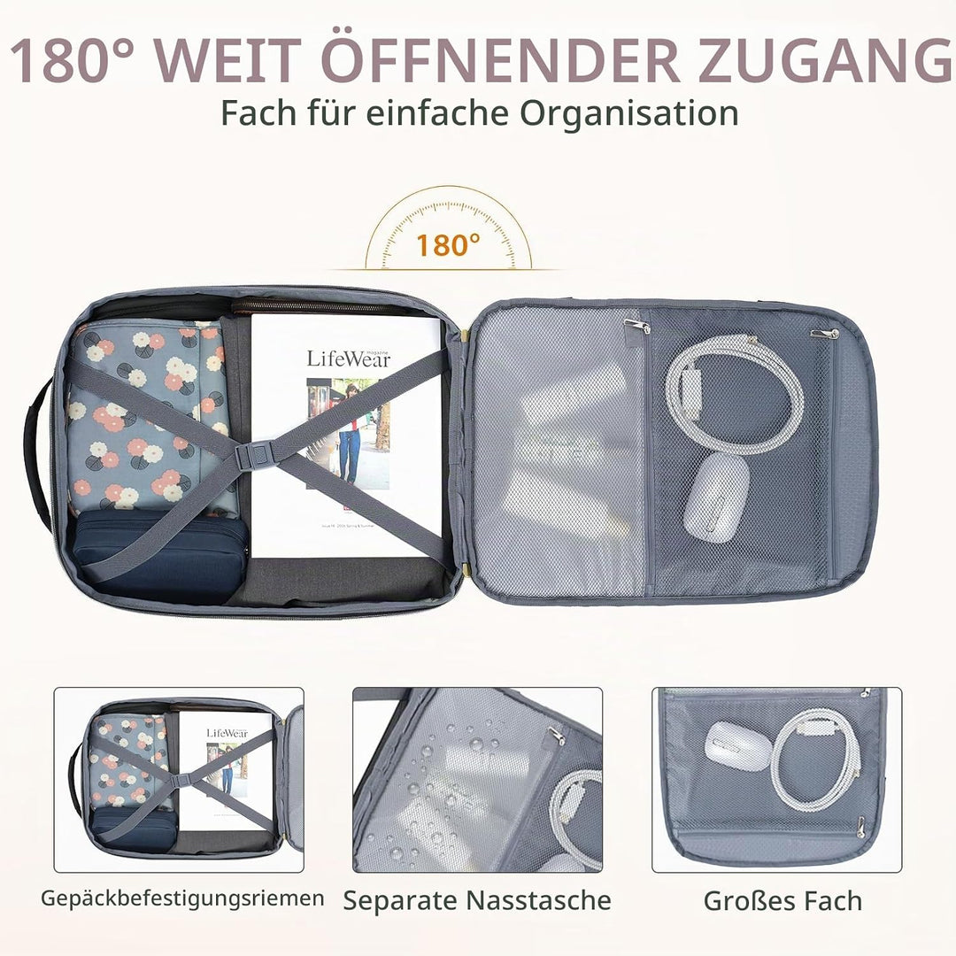 KROSER Laptop Rucksack 17,3 Zoll Handgepäck Daypack wasserabweisende Multifunktions-Laptoptasche für
