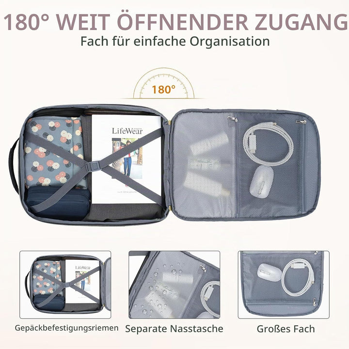KROSER Laptop Rucksack 17,3 Zoll Handgepäck Daypack wasserabweisende Multifunktions-Laptoptasche für