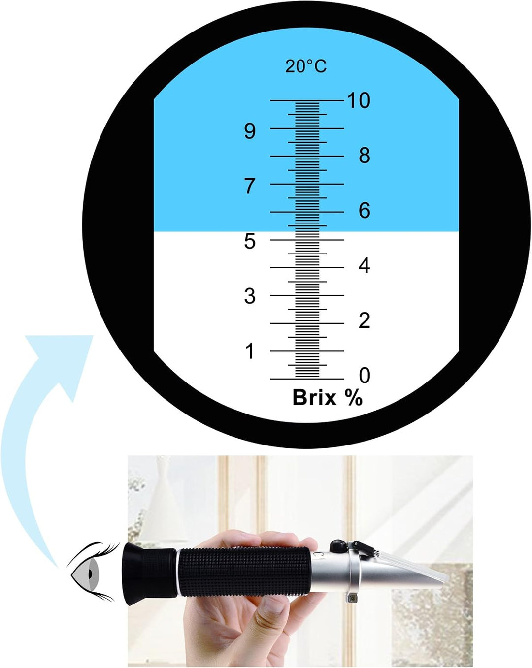 0-10% Brix Refraktometer mit ATC Niedrig Konzentriert Zuckergehalt Lösungen Genauigkeit 0.1% Ahornsa
