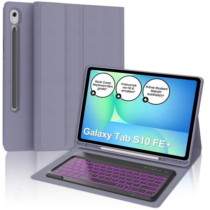 IVEOPPE Hülle mit Tastatur für Samsung Galaxy Tab S10 FE+ 13.1 Zoll, Deutsches QWERTZ-Layout, Tastat