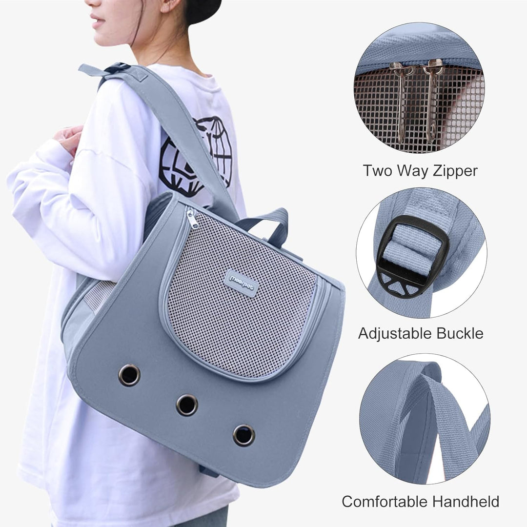 PETCUTE Haustier Rucksack,Faltbar Hunderucksack für Kleine Hunde und Katzen,Katzen Rucksack mit Hera