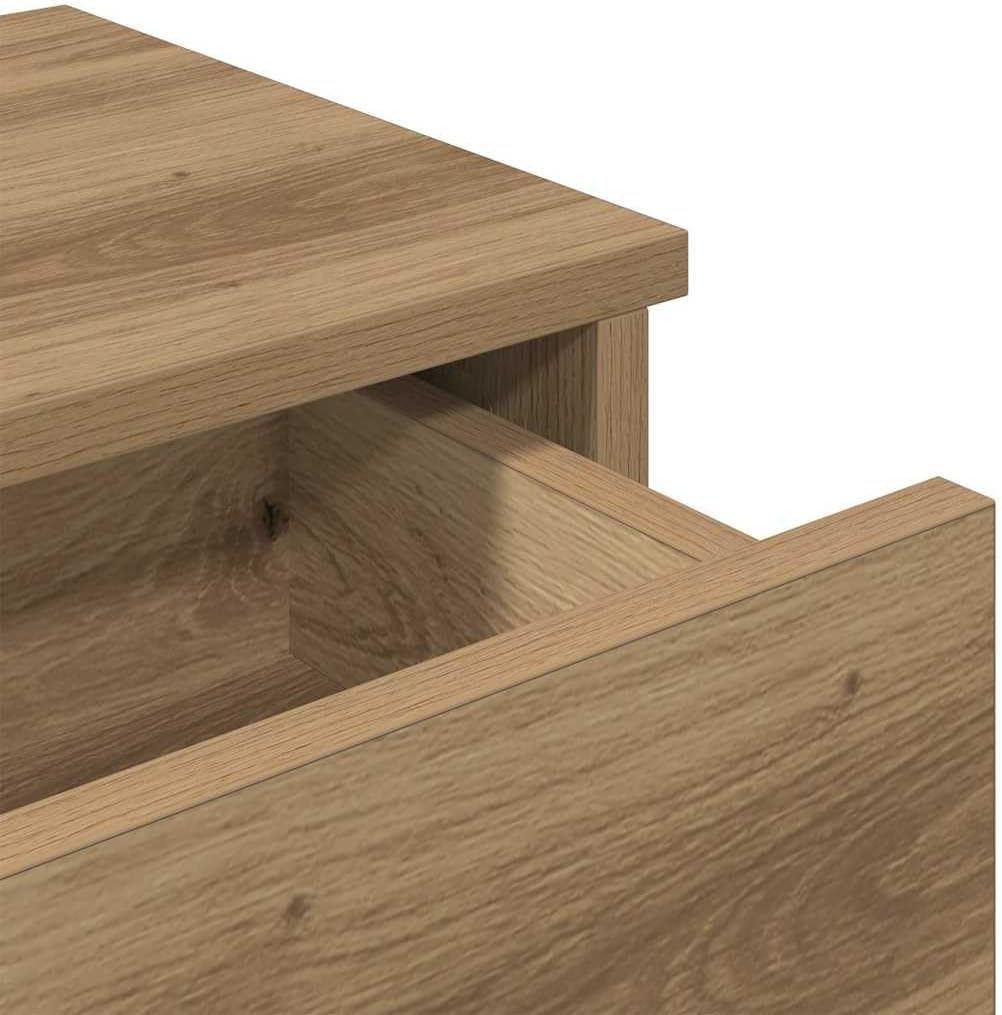 vidaXL Wandregal mit Schubladen, Eiche, handgefertigt, Holz, Wandregal mit Schrank, Aufbewahrungssch