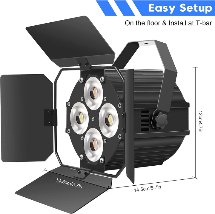 ZonQoonz 120W COB Par Licht, LED Par Strahler 2 in 1 kalt/Warmweiss Lichteffekte mit Verdunkelungspa